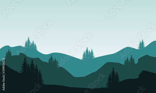 Bright morning with beautiful nature scenery in the countryside. City vector © City