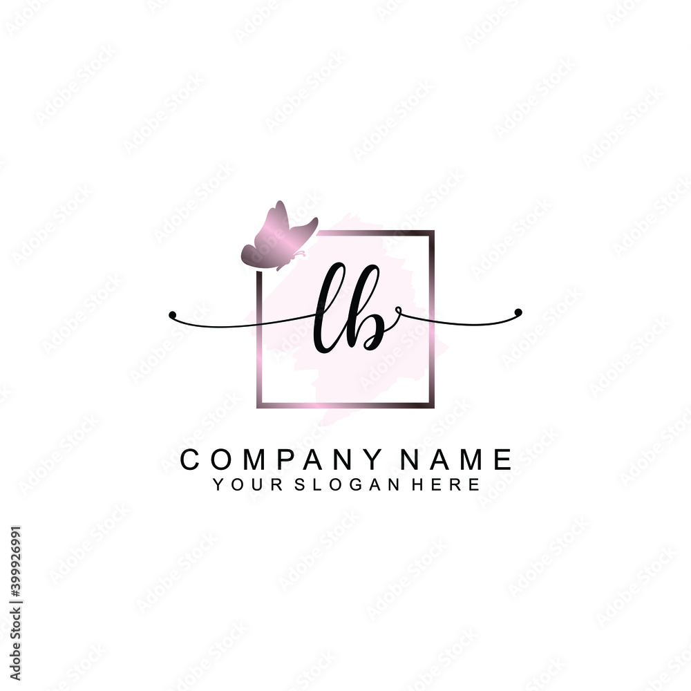 Initial LB Handwriting, Wedding Monogram Logo Design, Modern ...