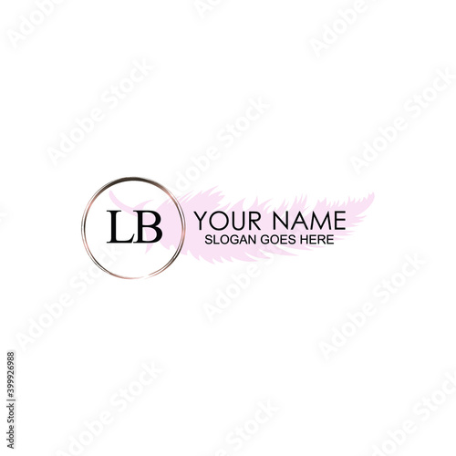 Initial LB Handwriting, Wedding Monogram Logo Design, Modern Minimalistic and Floral templates for Invitation cards 