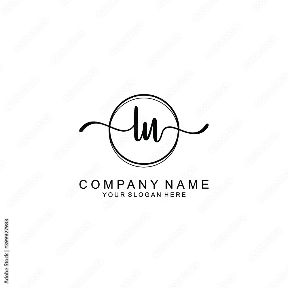 Initial LU Handwriting, Wedding Monogram Logo Design, Modern Minimalistic and Floral templates for Invitation cards	
