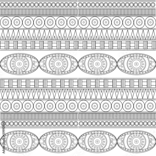 Ornament pattern, isolate white background. AI format with brush ornaments. 