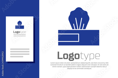 Blue Wet wipe pack icon isolated on white background. Logo design template element. Vector..