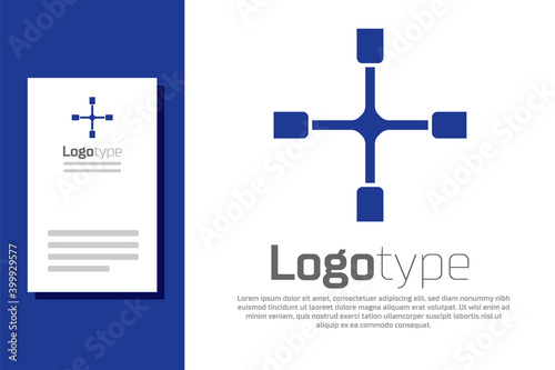 Blue Wheel wrench icon isolated on white background. Wheel brace. Logo design template element. Vector.