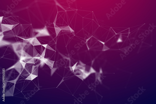 abstract colorful plexus background, technology digital connect line background 3d render 