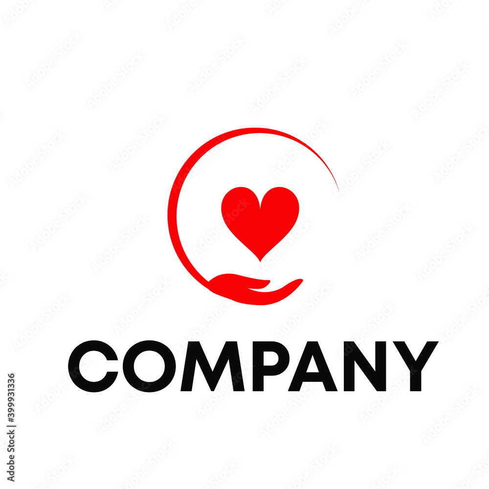 heart with hand logo heart with hand logo