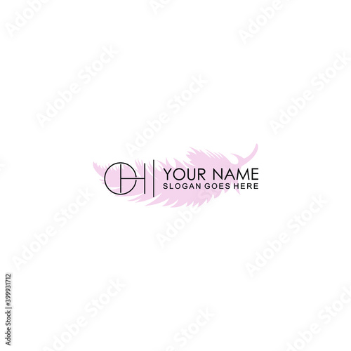 Initial OH Handwriting, Wedding Monogram Logo Design, Modern Minimalistic and Floral templates for Invitation cards	
