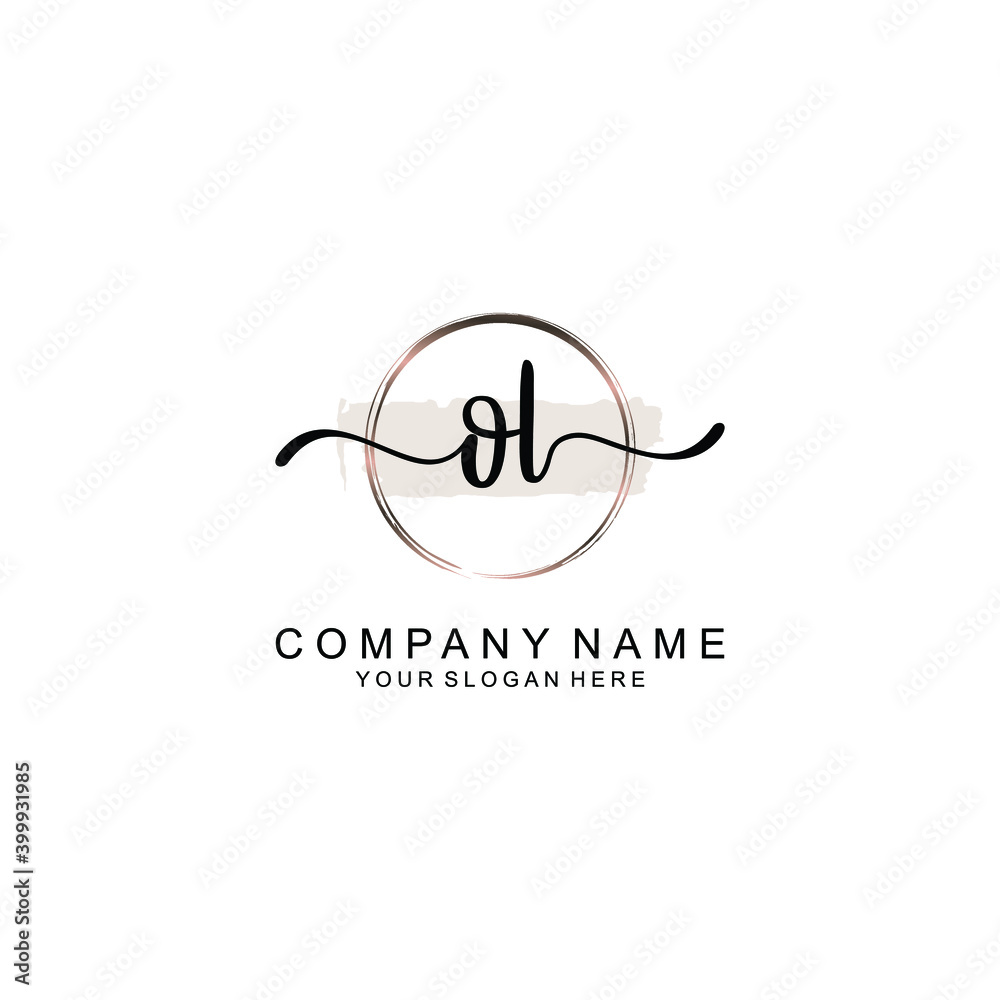 Initial OL Handwriting, Wedding Monogram Logo Design, Modern Minimalistic and Floral templates for Invitation cards	
