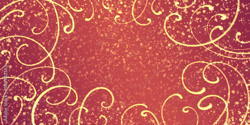 red festive rich rich background with a border of ornate golden curves, grainy and mottling. red festive rich rich background with a border of ornate golden curves, grainy and mottling.
