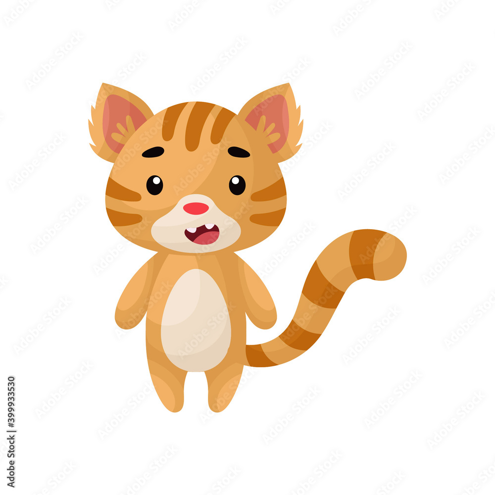 Cute little cat on white background. Cartoon animal character for kids cards, baby shower, posters, b-day invitation, clothes. Bright colored childish vector illustration in ecartoon style. Cute little cat on white background. Cartoon animal character for kids cards, baby shower, posters, b-day invitation, clothes. Bright colored childish vector illustration in ecartoon style.