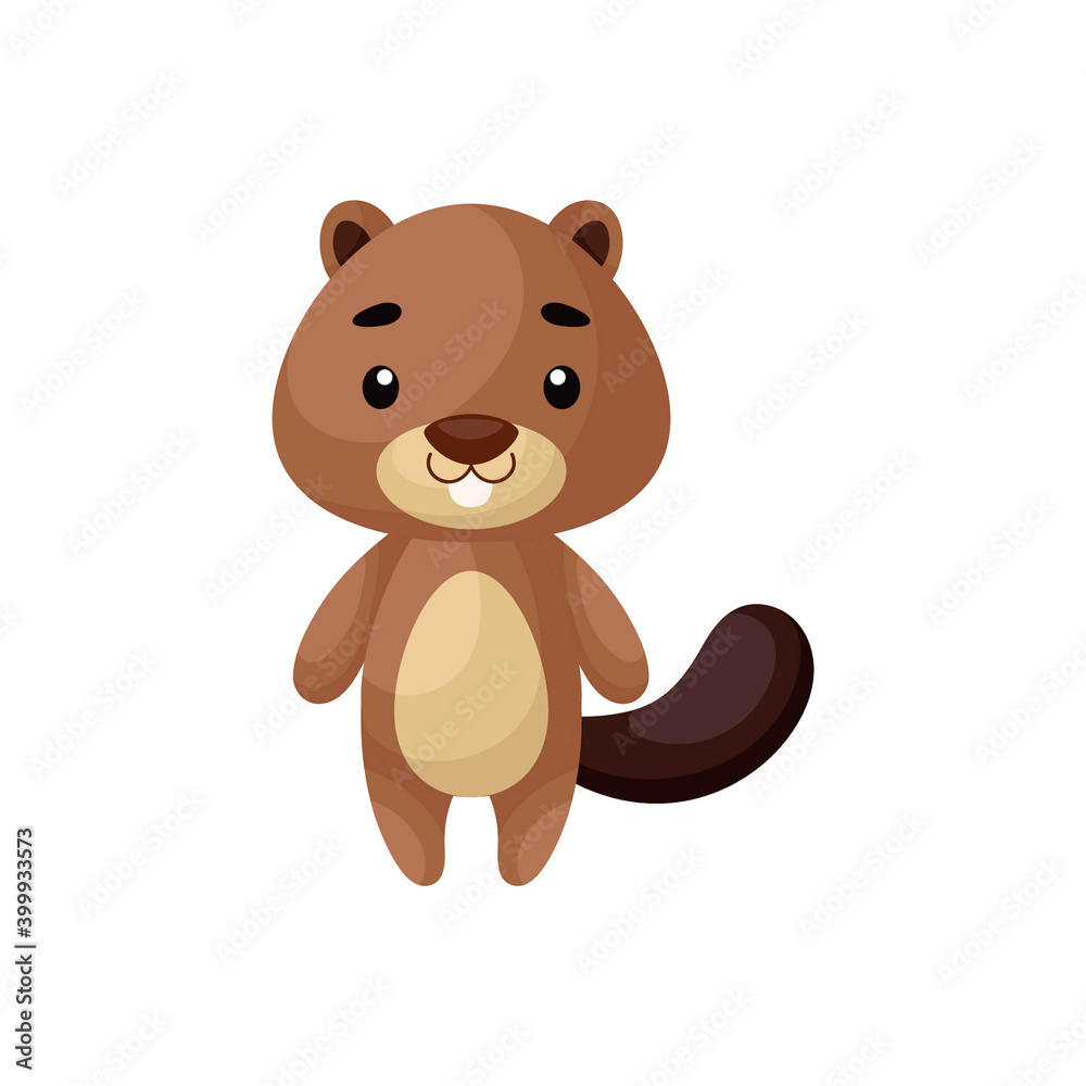 Cute little beaver on white background. Cartoon animal character for kids cards, baby shower, posters, b-day invitation, clothes. Bright colored childish vector illustration in ecartoon style. Cute little beaver on white background. Cartoon animal character for kids cards, baby shower, posters, b-day invitation, clothes. Bright colored childish vector illustration in ecartoon style.
