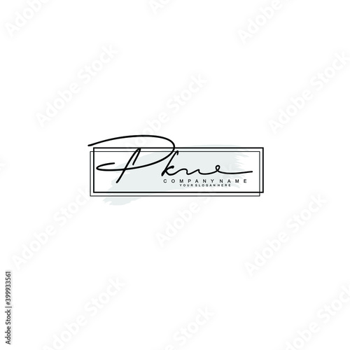 Initial PK Handwriting, Wedding Monogram Logo Design, Modern Minimalistic and Floral templates for Invitation cards	
