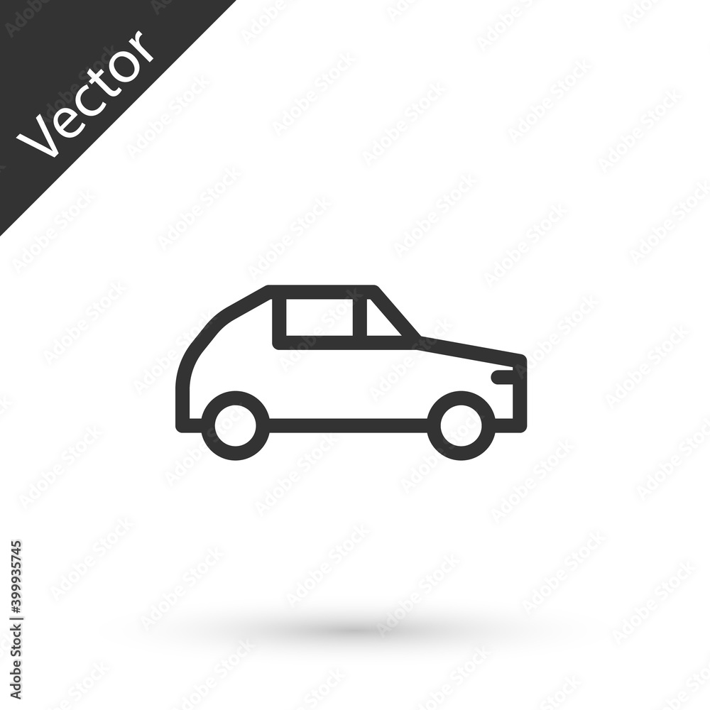 Grey Car icon isolated on white background. Vector.