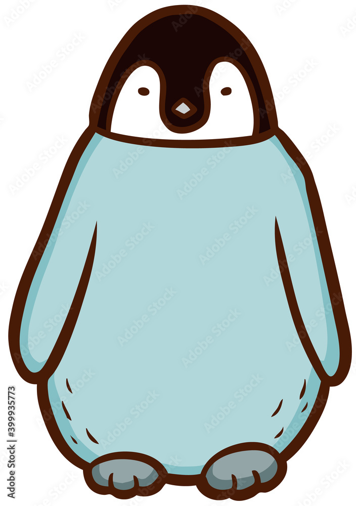 正面を向いているコウテイペンギンのヒナのイラスト Stock Vector Adobe Stock
