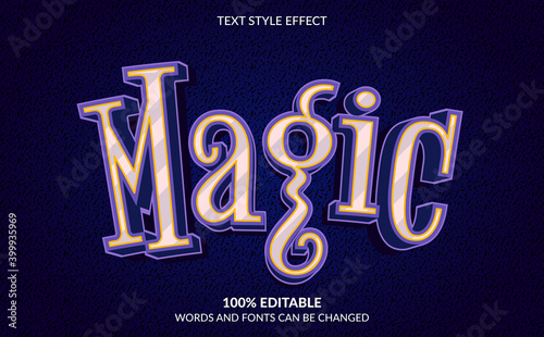 Editable text effect, Magic text style