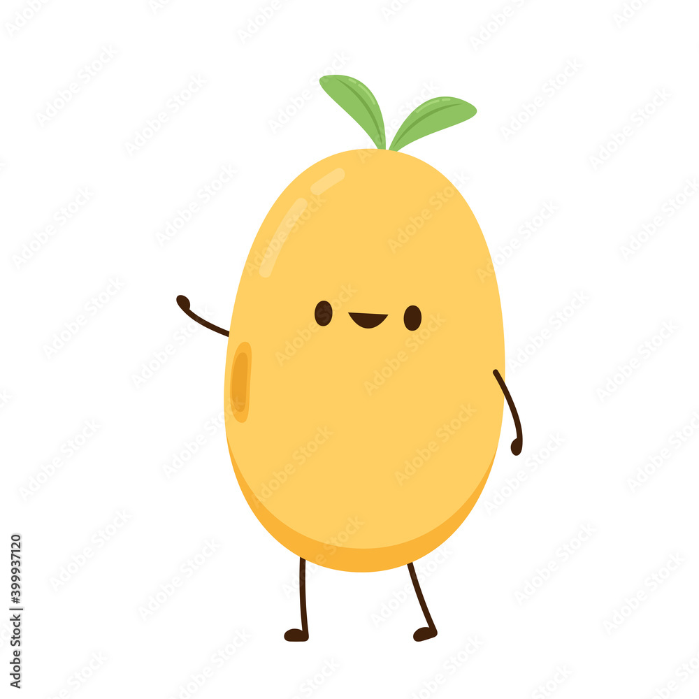 Obraz premium Soybean vector. Soybean character design.