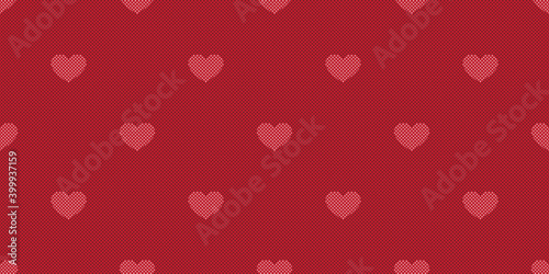 Haerts seamless pattern, Heart-shaped cloth pattern on red background.