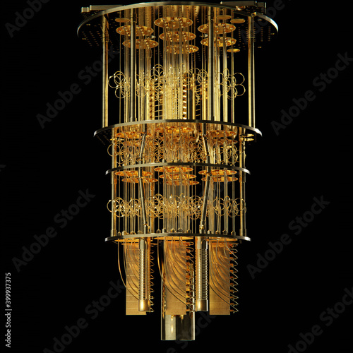 Quantum Computer in front of black background