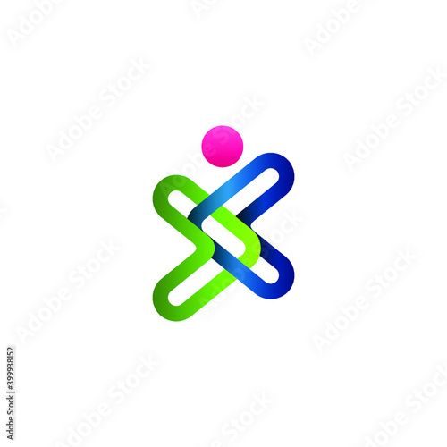 Simple arrow logo in X letter