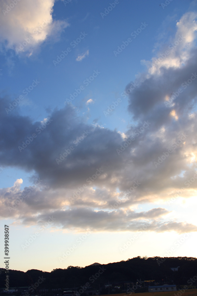 cloud and vanilla sky background with dark mountain silhouette cloud and vanilla sky background with dark mountain silhouette
