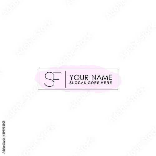 Initial SF Handwriting, Wedding Monogram Logo Design, Modern Minimalistic and Floral templates for Invitation cards	
