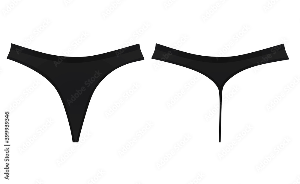Αυτοκόλλητο Black woman underwear. vector illustration