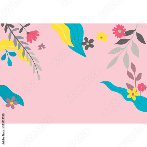 Greeting card  poster or banner with flowers