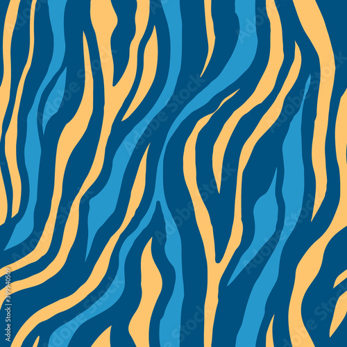 Vector seamless pattern with blue rivers and sandy banks. Beach and sea, ocean. Unique abstract hand-drawn wave patterns. The background can be used for wallpaper, fills, surface textures, scrapbook