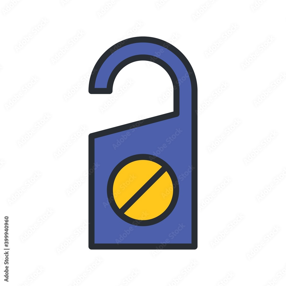 No entry door hanger icon. Simple illustration of no entry door hanger vector icon for web design isolated on white background No entry door hanger icon. Simple illustration of no entry door hanger vector icon for web design isolated on white background