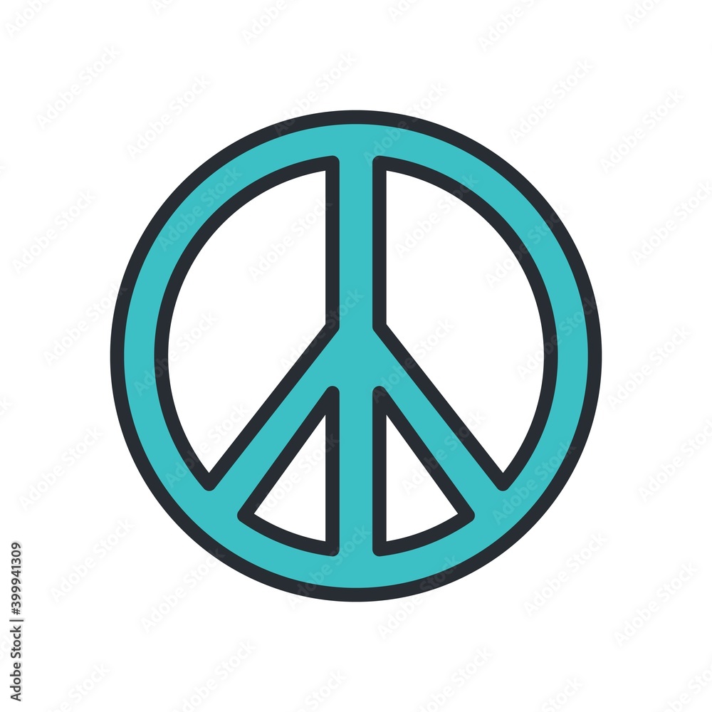 Peace sign vector icon isolated on white background.