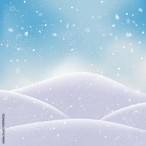 Christmas snow hills blue sky backdrop