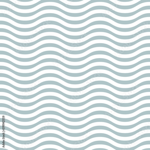 Seamless ornament. Modern background. Geometric modern pattern with light blue and white waves