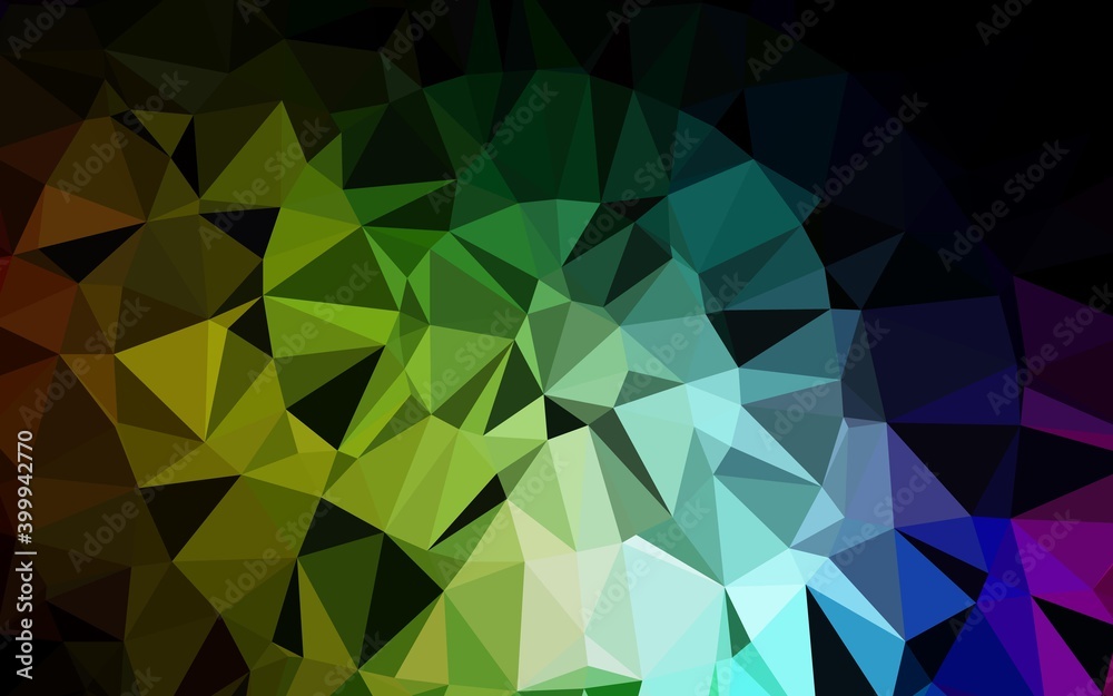 Obraz premium Dark Multicolor, Rainbow vector polygon abstract backdrop.