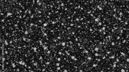 Snow Overlay for depth isolated in black background 