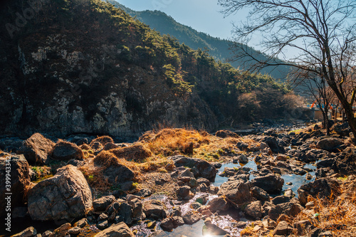 Binggye Valley County Park at winter in Uiseong, Korea photo