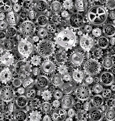 vector illustration dark background with iron gears