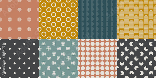 Abstract vector drawing. Mid century modern boho style
