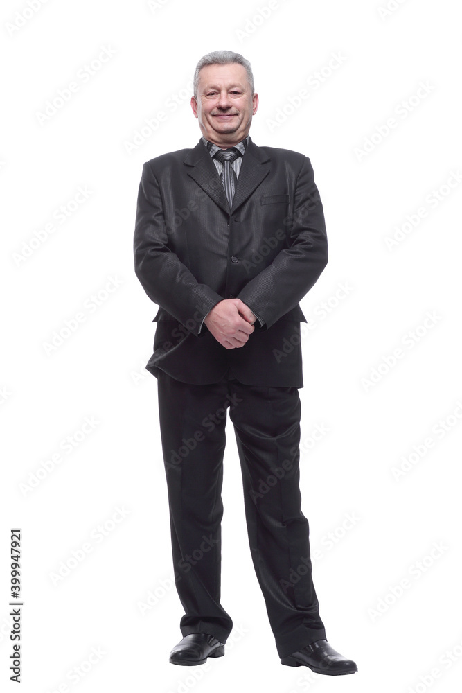 Happy smiling man over white background pointing upwards Happy smiling man over white background pointing upwards
