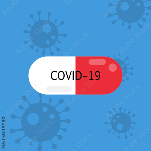 Wallpaper Mural COVID-19 antiretroviral drugs antivirus capsule. The cure for coronavirus. vector. Torontodigital.ca