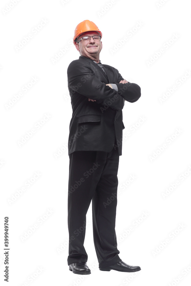 Profile of confident male architect with arms crossed Profile of confident male architect with arms crossed