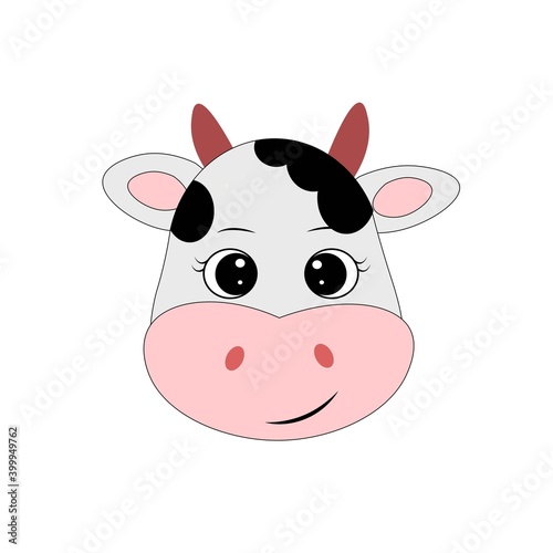 cute cow face vector illustration