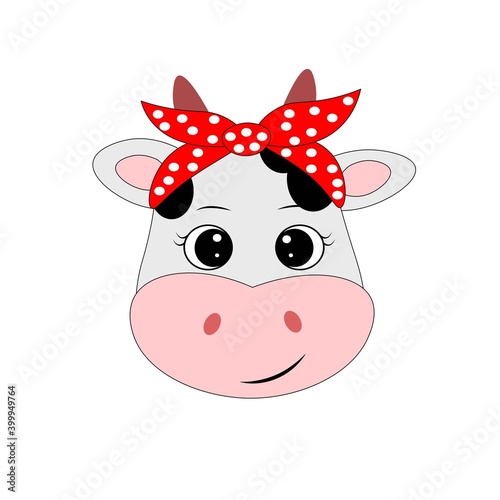 cute cow face vector illustration