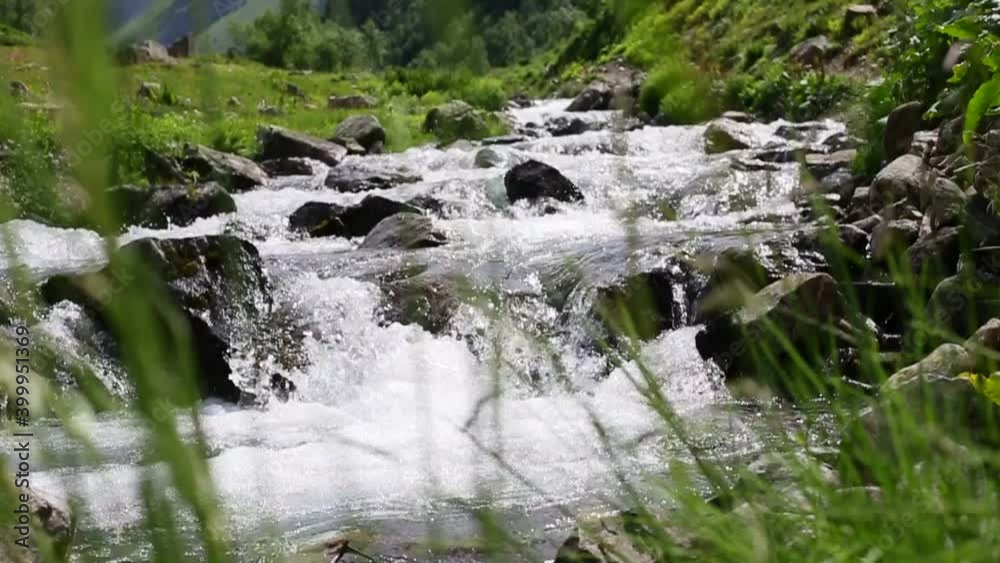 fast river in the mountains in summer fast river in the mountains in summer