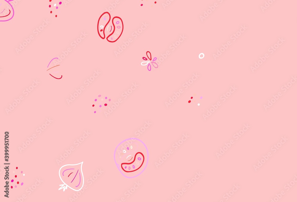 Light Pink, Yellow vector background with tasty food.