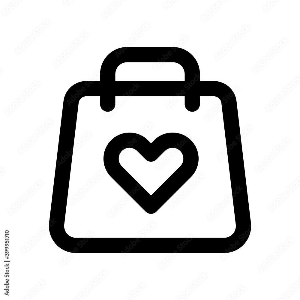 Love for fashion shopping bag concept vector icon Love for fashion shopping bag concept vector icon