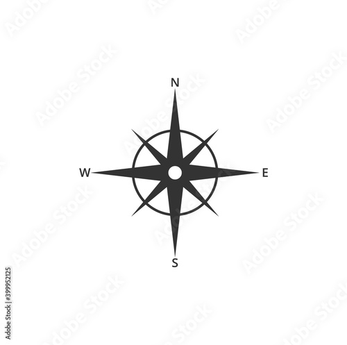 Vector compass with North South East and West indicator