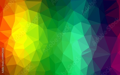 Dark Multicolor, Rainbow vector polygon abstract layout.