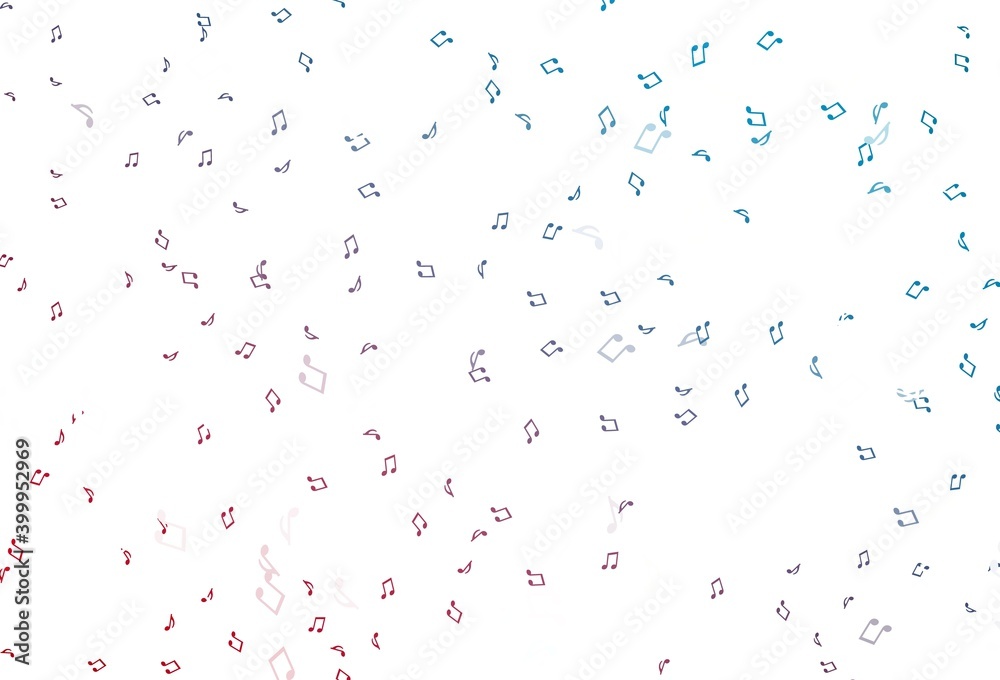Light Blue, Red vector pattern with music elements. Light Blue, Red vector pattern with music elements.