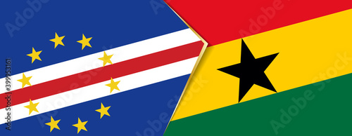 Cape Verde and Ghana flags, two vector flags.