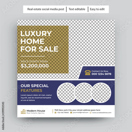 Real estate social media post template