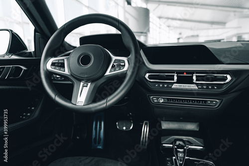 Steering wheel of a new luxury car © fotofabrika